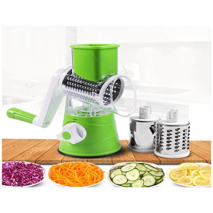 3in1 Vegetable Cutter Slicer & Grater |Table Top Drum Grater | Multi-Functional Kitchen Gadget - High Quality (Random Colour)