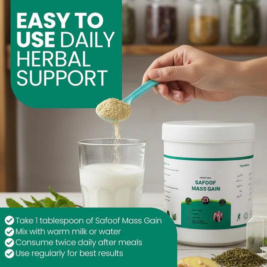 Safoof Mass Gain Herbal Weight Gain Powder Natural Body Mass Support Formula