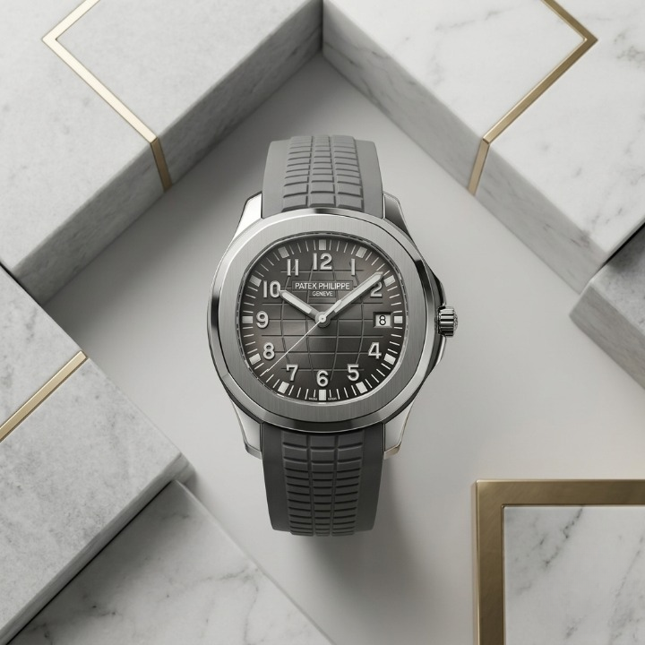 Patek Philippe Mens Watch Luxury Design With Comfortable Silicone Strap Water Resistant Date Feature  Black