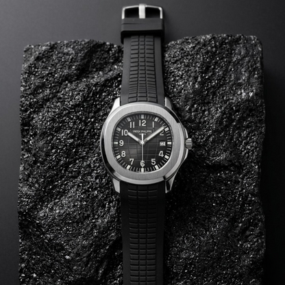 Patek Philippe Mens Watch Luxury Design With Comfortable Silicone Strap Water Resistant Date Feature  Black