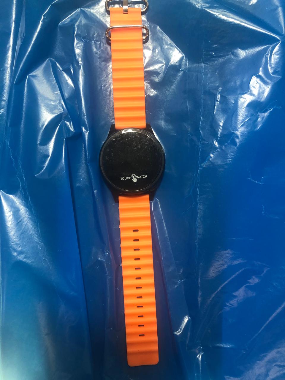 Digital Touch Watch Stylish LED Display Casual Wear (Without Box) Orange