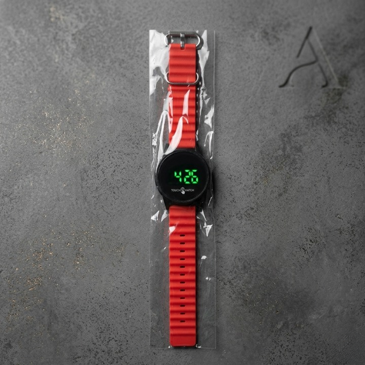 Digital Touch Watch Stylish LED Display Casual Wear (Without Box) Orange