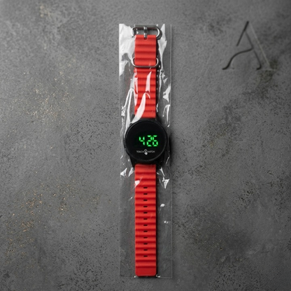 Digital Touch Watch Stylish LED Display Casual Wear (Without Box) Orange