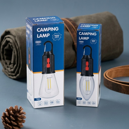 T03 Portable Warm Light Camping Lamp with Hanging Hook – Rechargeable Emergency LED Lantern