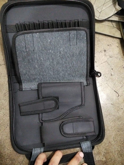 Tactical Hard Shell Pistol Carry Case with Multi Holders & Secure Zip Lock
