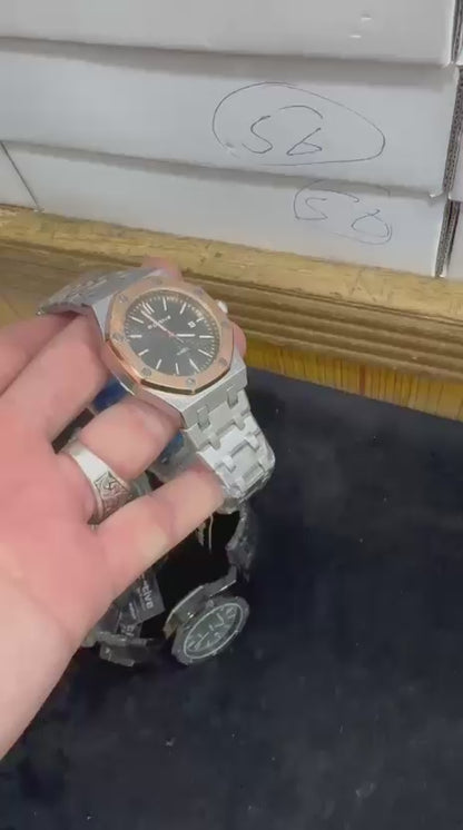 Portive Mens Watch Stylish Chronograph Design With Comfortable Strap Non Waterproof Without Box  Silver With Black Dial
